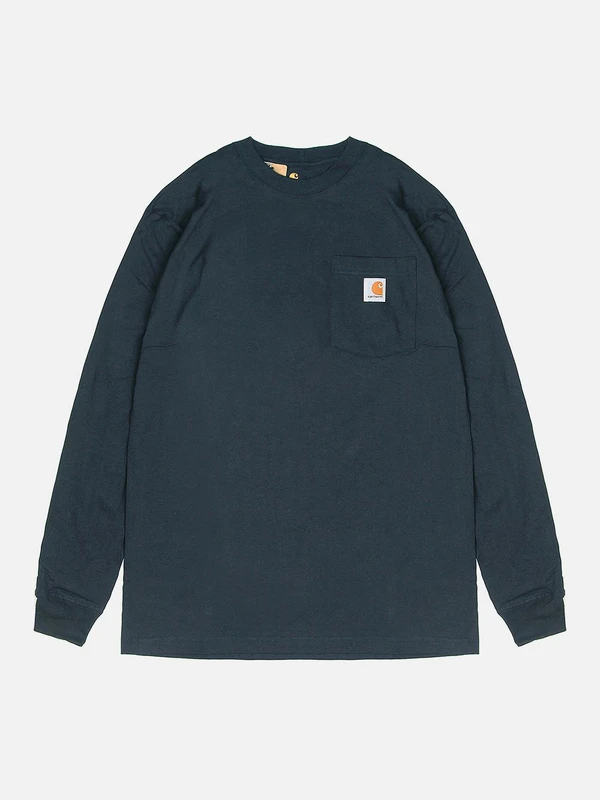 (K126) 워크 포켓 긴팔티 NAVY